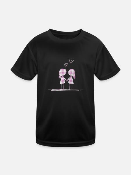 lesbian lovers dear couple - Kids Functional T-Shirt - black - Front