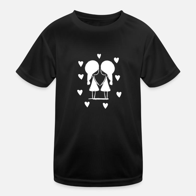 liebespaar liebe herzen lesbisch Kinder Funktions-T-Shirt