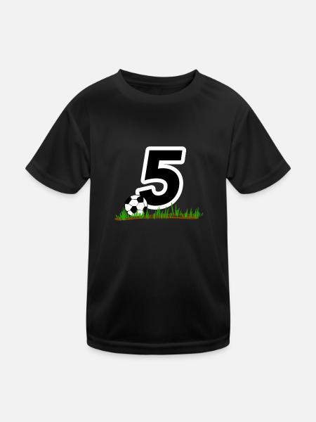 Équipe 5 Sport payer Ballon de football - T-shirt sport Enfant - noir - Devant