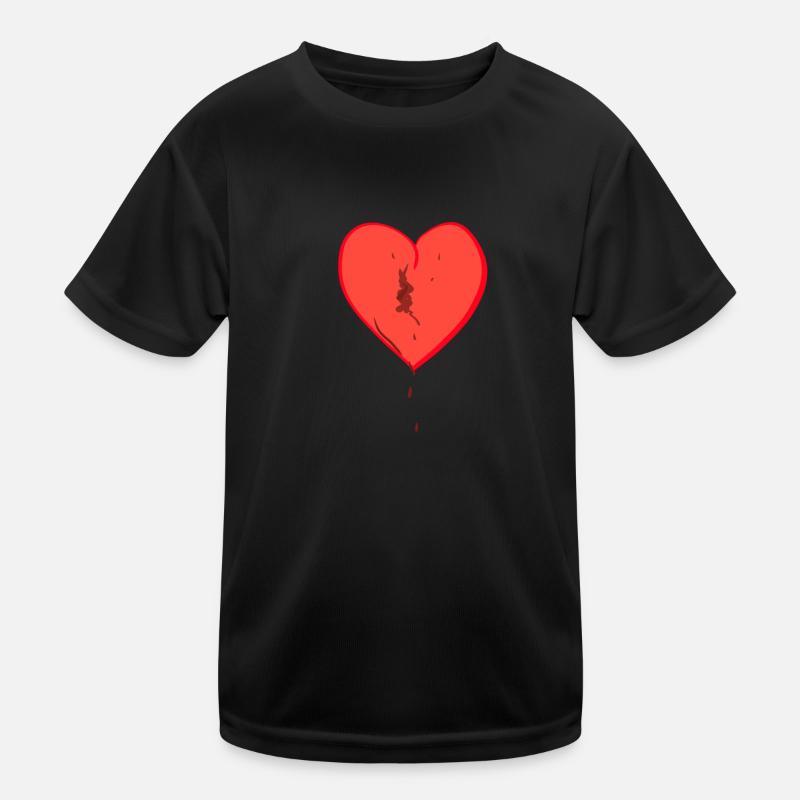 red heart broken symbol bleeding Kids Functional T-Shirt