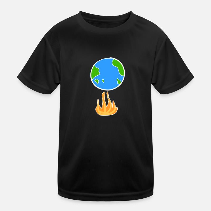 klimaschutz erde cartoon symbol klima Kinder Funktions-T-Shirt