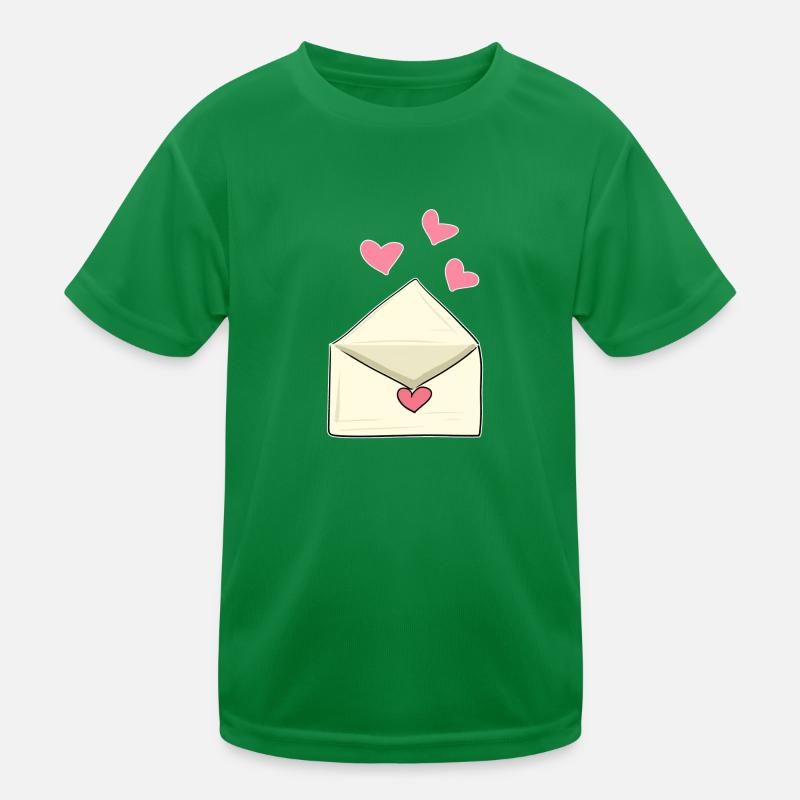lettre coeurs rose amour ouvert T-shirt sport Enfant
