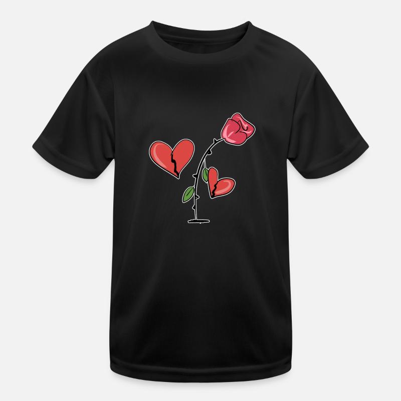 rote rose gebrochenes herz symbol liebe Kinder Funktions-T-Shirt