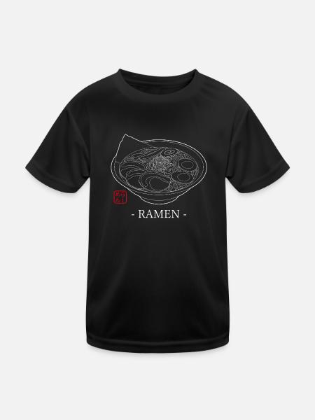 Ramen - Kinder Funktions-T-Shirt - Schwarz - Vorne