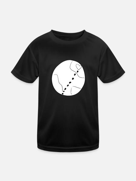 herz erde klimadchutz symbol liebe - Kinder Funktions-T-Shirt - Schwarz - Vorne