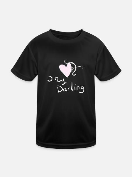 my darling arrow heart love symbol - Kids Functional T-Shirt - black - Front