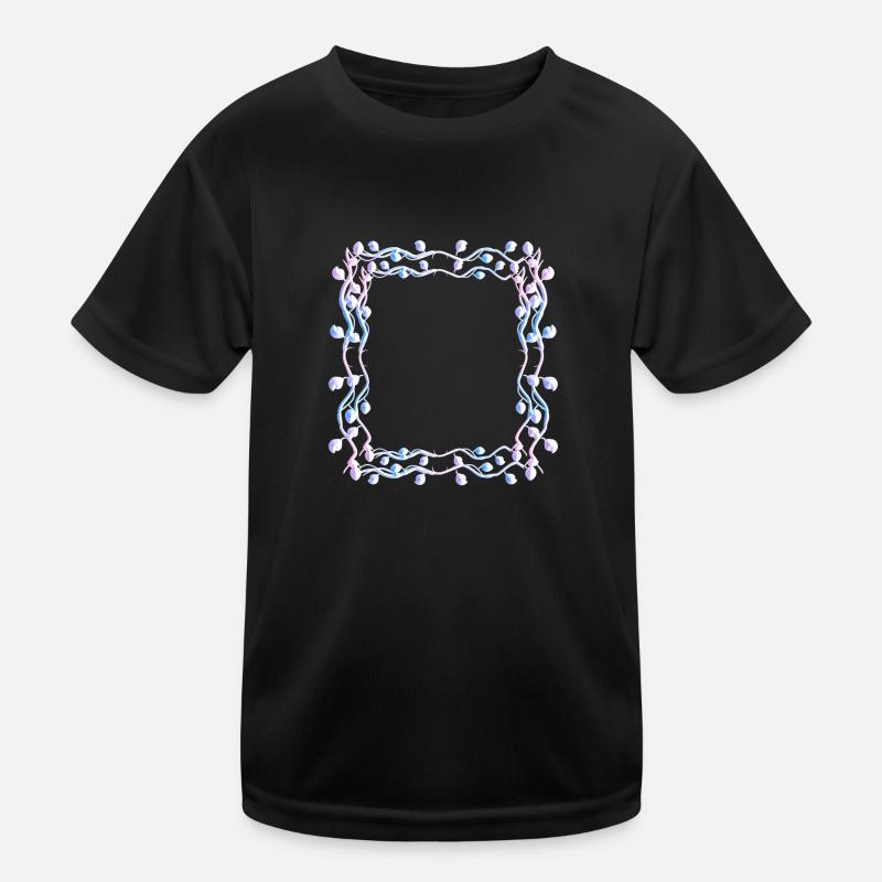 Feuilles forme carrée Cadre carré T-shirt sport Enfant