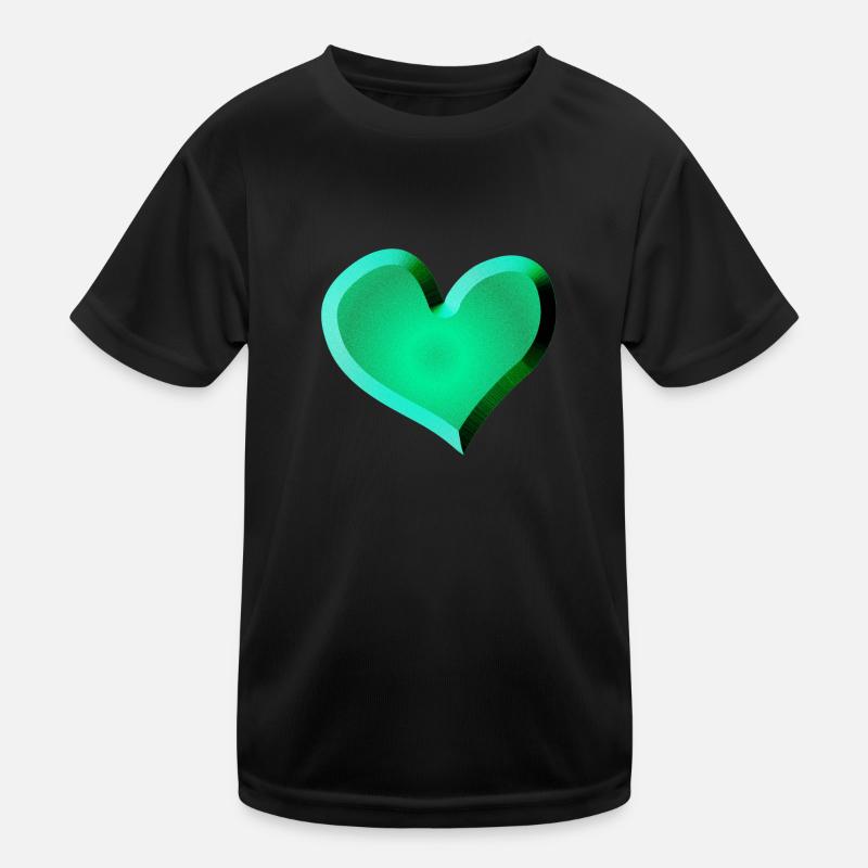 symbole de cœur vert pailleté vert T-shirt sport Enfant