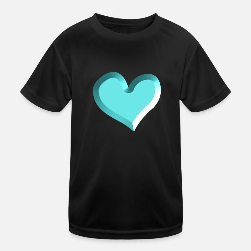 blaues Herz Symbol rot Liebe Kinder Funktions-T-Shirt