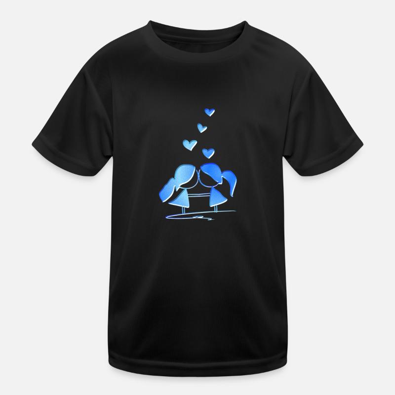 Liebespaar lesbisch blau glitzer liebe Kinder Funktions-T-Shirt
