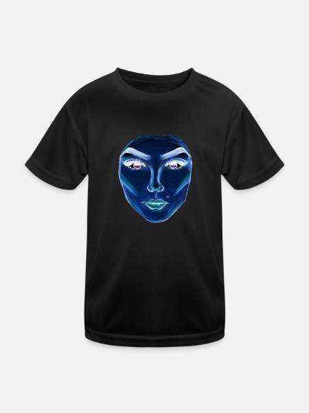 Face Symbol Human - Kids Functional T-Shirt - black - Front