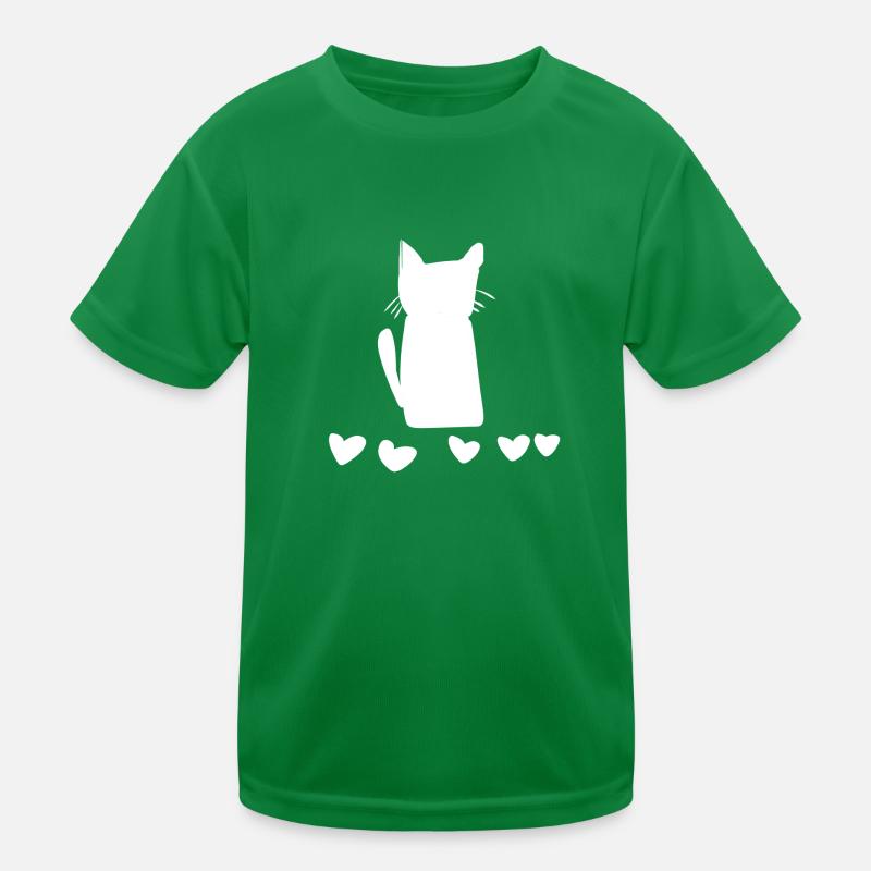 Katze Symbol Tier Herzen Kinder Funktions-T-Shirt