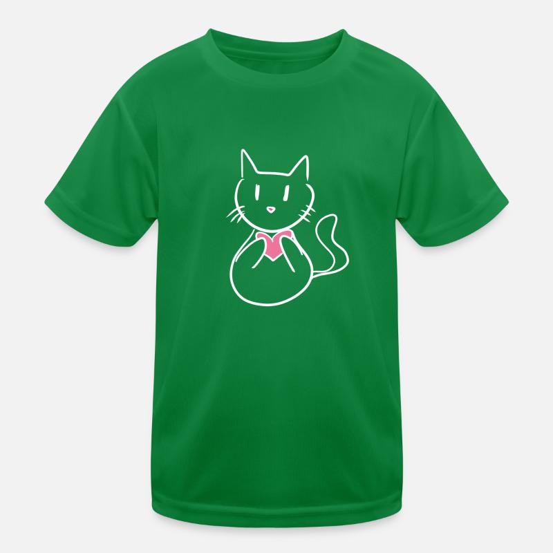 Katze süß cartoon herz Kinder Funktions-T-Shirt