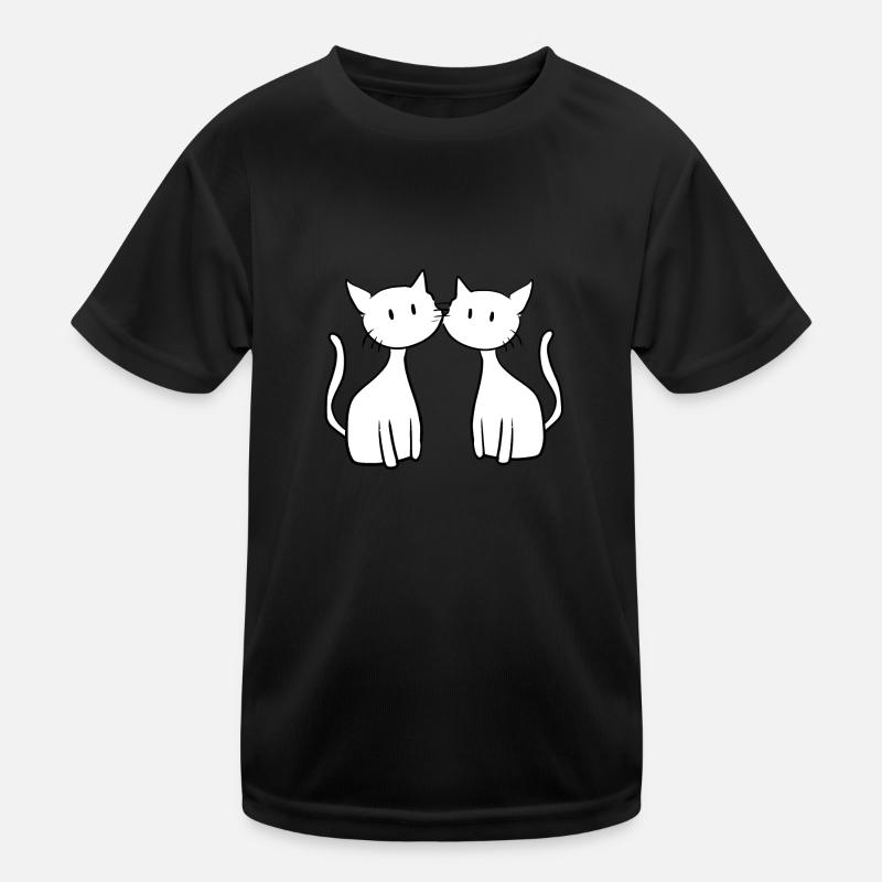 zwei Katzen Freunde süß Kinder Funktions-T-Shirt