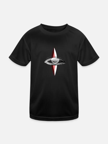 symbole rouge œil - T-shirt sport Enfant - noir - Devant