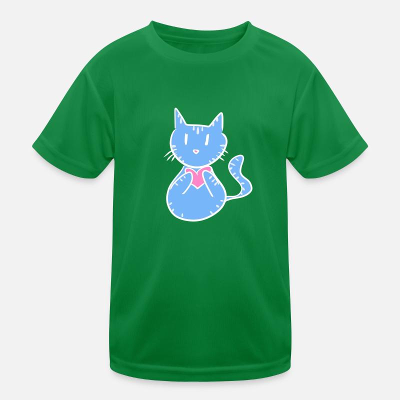 blaue Katze Symbol cartoon herz Kinder Funktions-T-Shirt