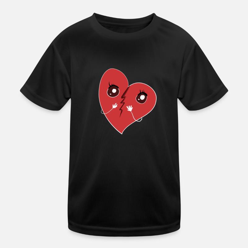 gebrochenes herz cartoon traurig rot Kinder Funktions-T-Shirt