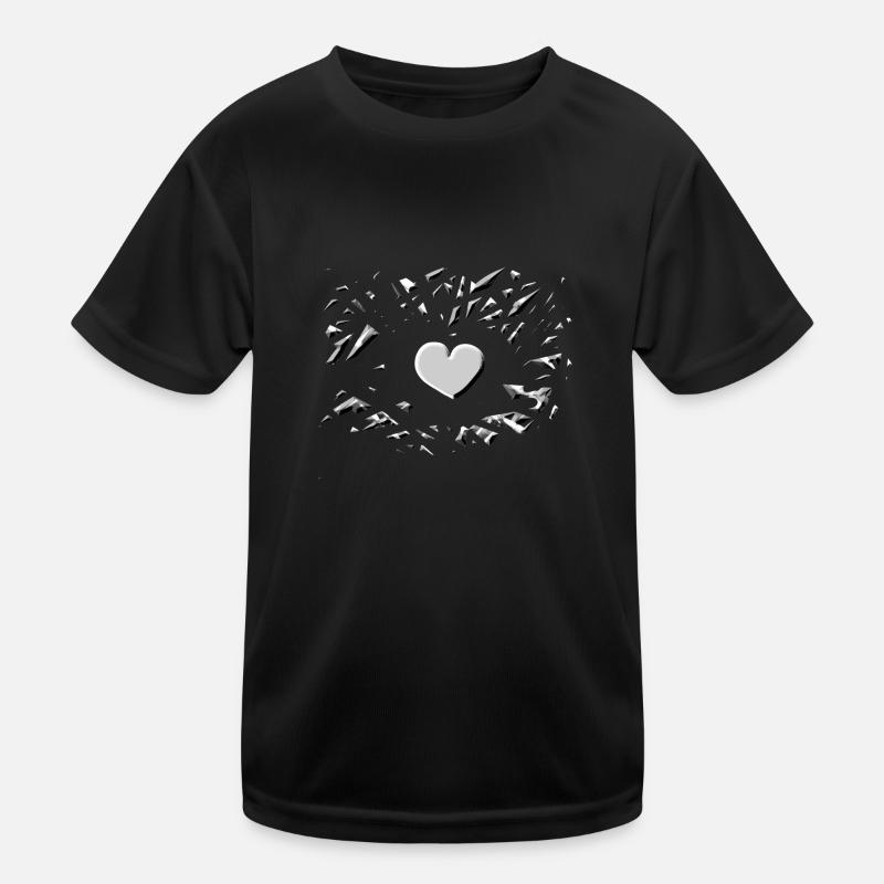 heart pattern gray love symbol shards Kids Functional T-Shirt
