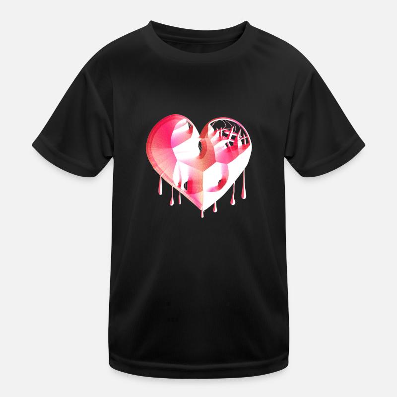 heart symbol broken pink scars Kids Functional T-Shirt