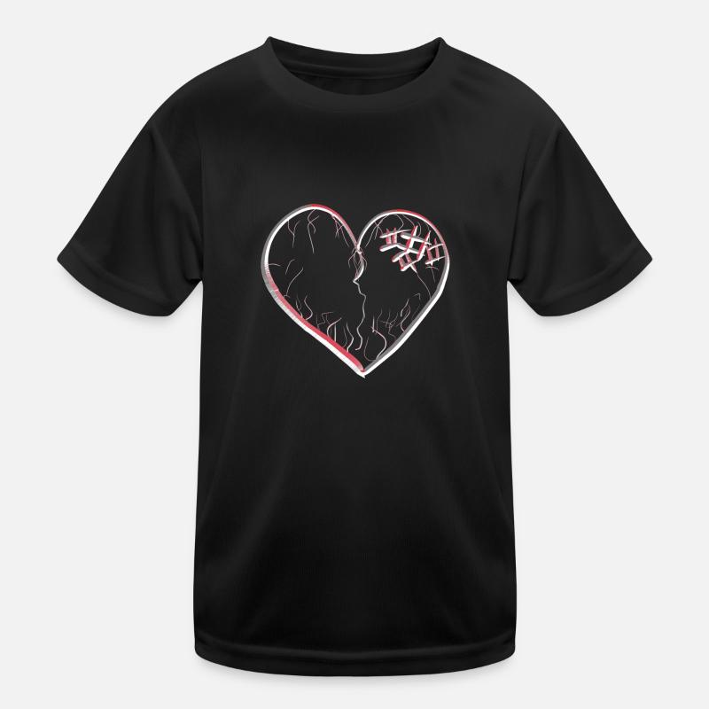 symbole du cœur cicatrices tristes brisées T-shirt sport Enfant