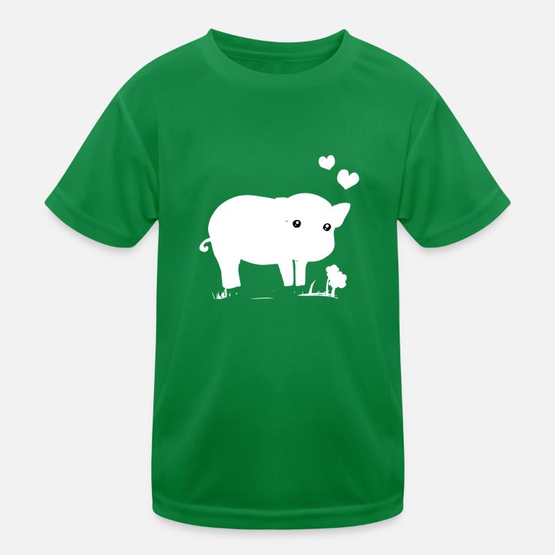 Cochon Coeur rose doux fleur T-shirt sport Enfant