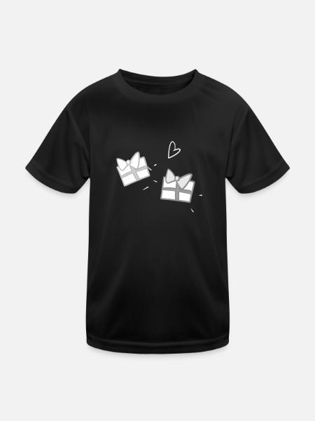 Two Gifts Symbol Shapes Christmas - Kids Functional T-Shirt - black - Front