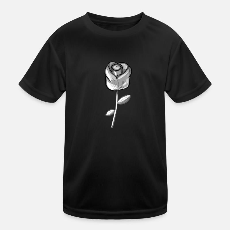 graue blume symbol rose Kinder Funktions-T-Shirt