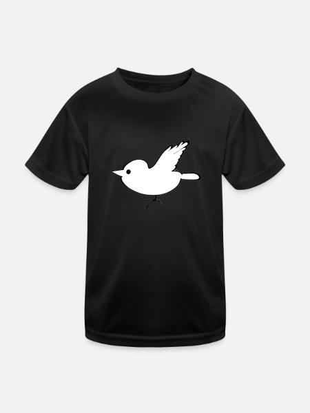 cartoon Vogel tier fliegen - Kinder Funktions-T-Shirt - Schwarz - Vorne