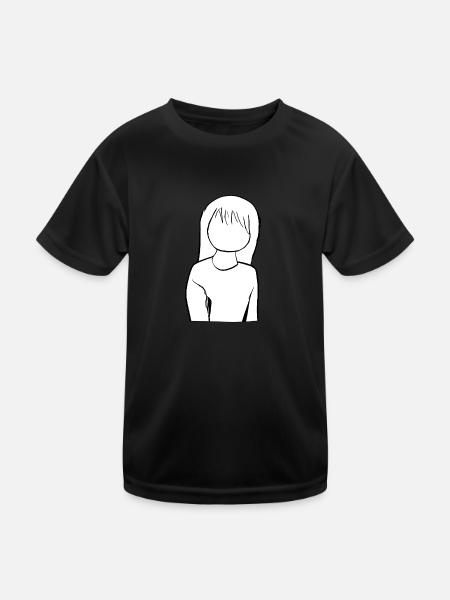 Anime Manga Girl Cartoon - Kids Functional T-Shirt - black - Front