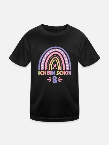 Ich bin schon 8 - 8 Geburtstag Mädchen Geschenk - Kinder Funktions-T-Shirt - Schwarz