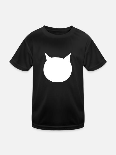 Cat head animal icon cartoon - Kids Functional T-Shirt - black - Front