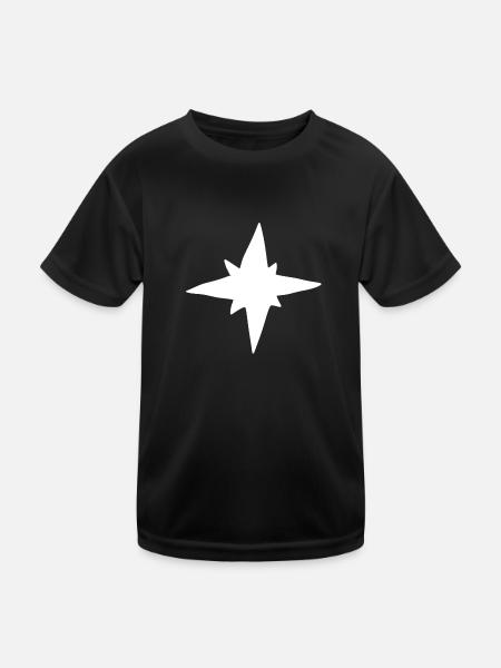 Star cartoon symbol - Kids Functional T-Shirt - black - Front