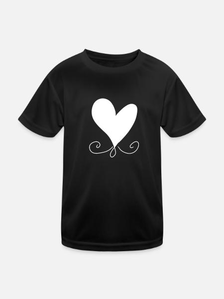 Heart Pattern Icon - Kids Functional T-Shirt - black - Front