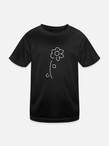 Flower Symbol Plant - Kids Functional T-Shirt - black - Front