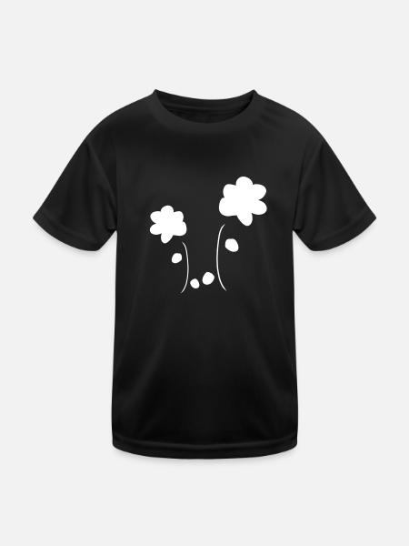 flower, flowers, symbol, plant, shape - Kids Functional T-Shirt - black - Front