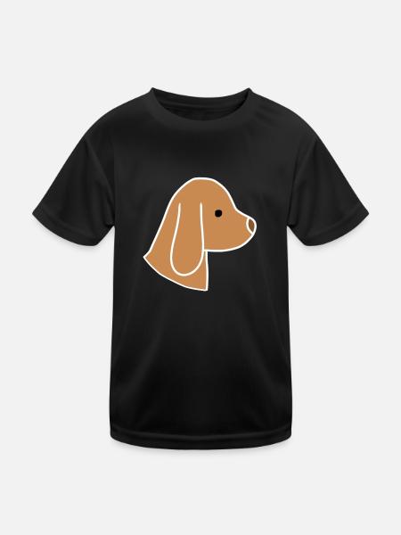Dog Head Animal Icon - Kids Functional T-Shirt - black - Front