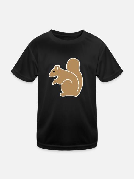 Squirrel Animals Symbol - Kids Functional T-Shirt - black - Front