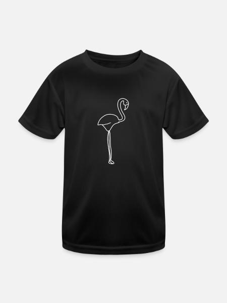 Flamingo Animal Icon - Kids Functional T-Shirt - black - Front