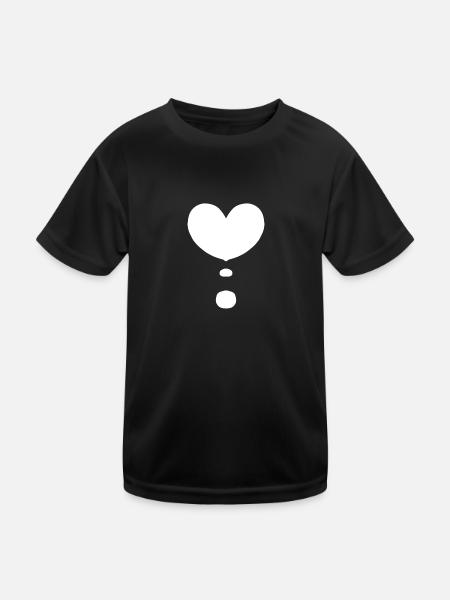 Herz Form Liebe Symbol - Kinder Funktions-T-Shirt - Schwarz - Vorne