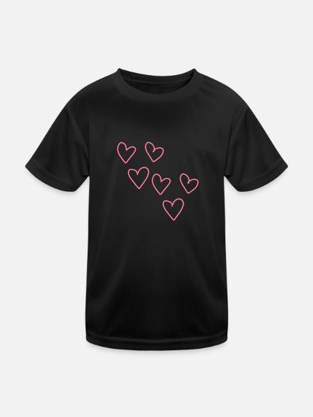 form herzen herz symbol liebe - Kinder Funktions-T-Shirt - Schwarz - Vorne