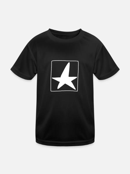 stern quadrat symbol form - Kinder Funktions-T-Shirt - Schwarz - Vorne