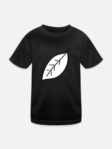 forme d’icône de feuille feuilles nature - T-shirt sport Enfant - noir - Devant