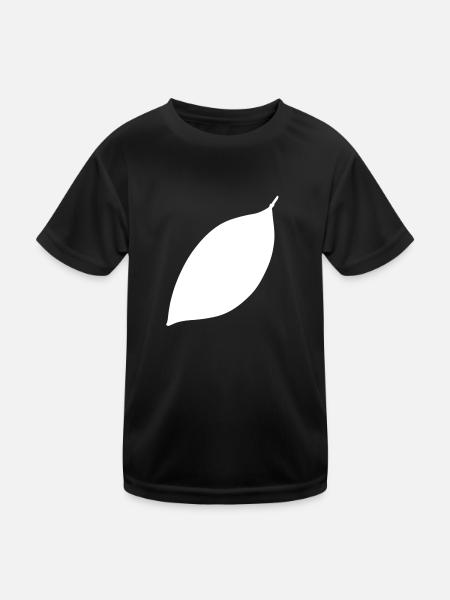 blatt symbol form natur - Kinder Funktions-T-Shirt - Schwarz - Vorne