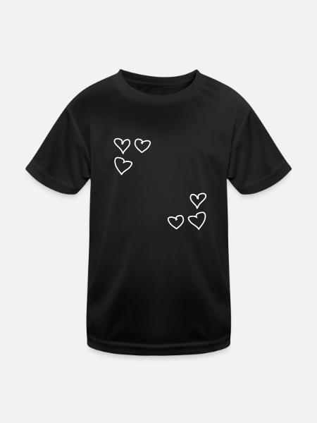 herzen muster rahmen formen herz liebe - Kinder Funktions-T-Shirt - Schwarz - Vorne