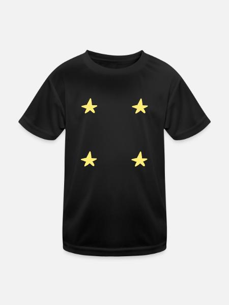 vier sterne stern symbol form gelb - Kinder Funktions-T-Shirt - Schwarz - Vorne