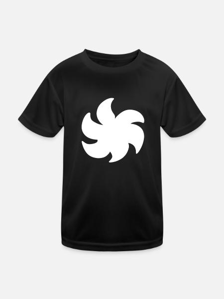 Plant Shape Symbol Symbol Flower - Kids Functional T-Shirt - black - Front