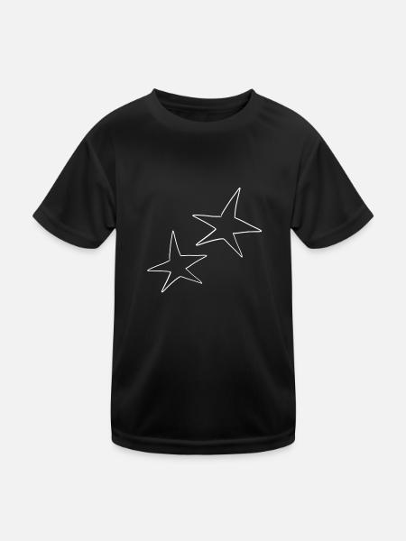 stern symbol form zwei sterne - Kinder Funktions-T-Shirt - Schwarz - Vorne