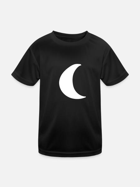 mond form planet symbol - Kinder Funktions-T-Shirt - Schwarz - Vorne