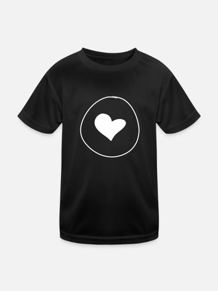 herz form kreis symbol - Kinder Funktions-T-Shirt - Schwarz - Vorne