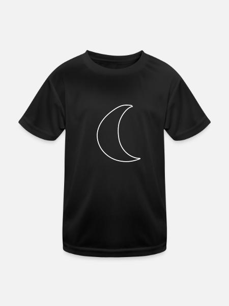 mond symbol Form - Kinder Funktions-T-Shirt - Schwarz - Vorne